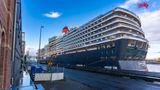Cunard's Queen Victoria docked in Amsterdam.