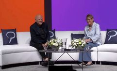 Barry Diller and Phocuswright's Lorraine Sileo in discussion on stage at The Phocuswright Conference.