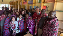 Abercrombie & Kent's philanthropy team at the dedication of a school library A&K Philanthropy built in the Maasai Mara.