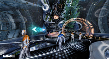 A rendering of what voyagers can expect to see under their VR headsets at Interstellar Arc.