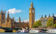 The London cityscape.