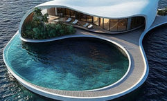 A rendering of an overwater villa at the the Trump International Hotel Maldives.