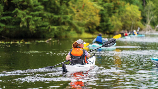 Visitors to the Klawock Island port can take nature excursions like kayaking.